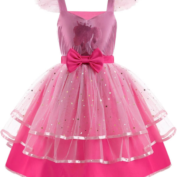 Luxe Barbie Prinsessenjurk Metallic Roze