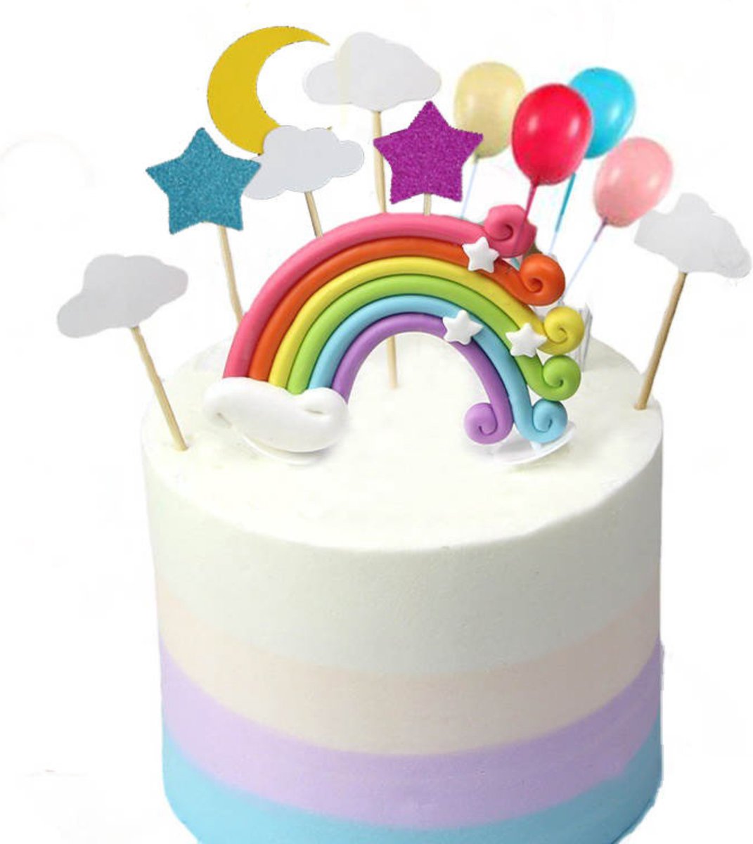 Regenboog Happy Birthday Taarttopper