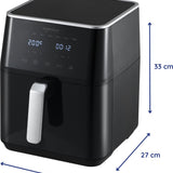Safecourt Kitchen Airfryer XXL - Heteluchtfriteuse - 1800W - 7L Inhoud - 40ºC tot 200ºC - Zwart