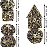 Dungeons and Dragons Dobbelsteen set Metaal Oud Goud met Draken