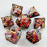 7 delige Resin Dice Set “Eruption Core