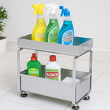 Gootsteenkast Organizer - Wit - Roestvrijstalen Schuiflade Organizer met Antislip & Ventilatie