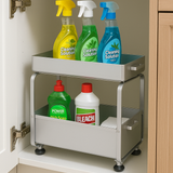 Gootsteenkast Organizer - Wit - Roestvrijstalen Schuiflade Organizer met Antislip & Ventilatie