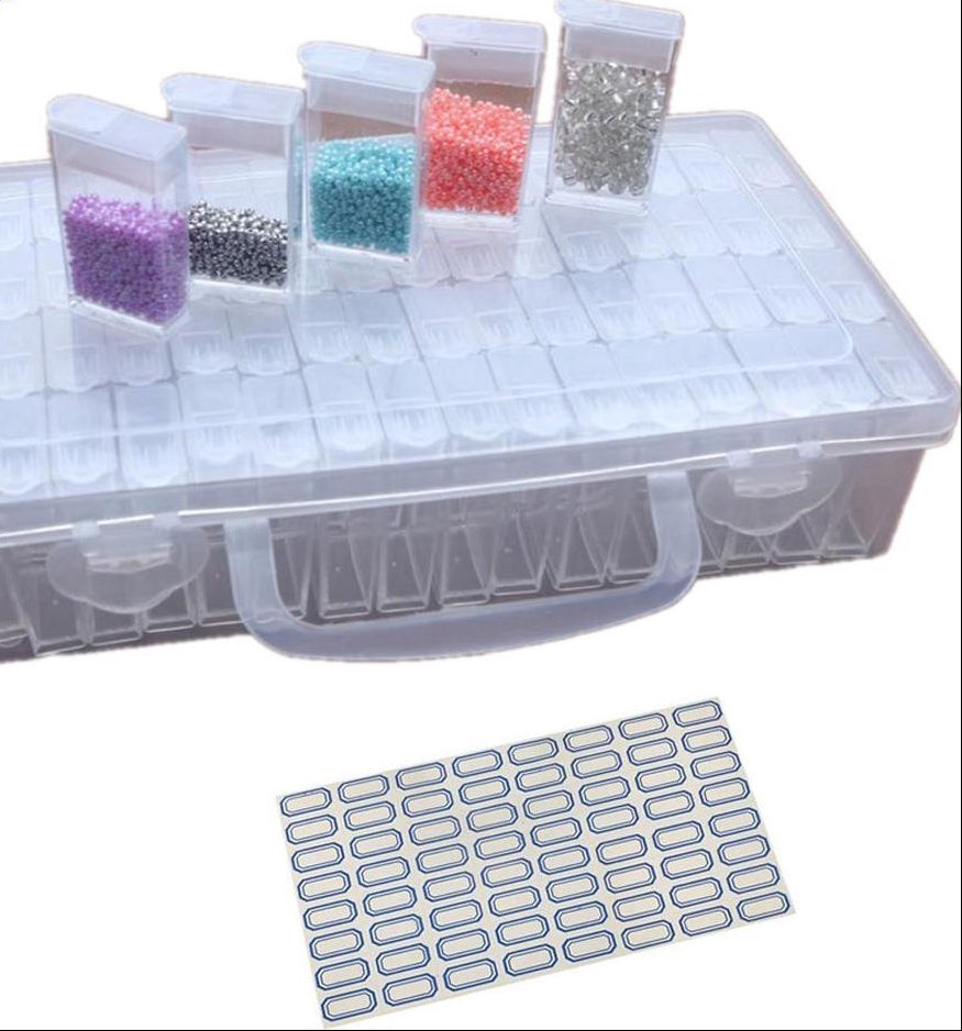 Diamond Painting Opbergdoos 64 vakjes - Inclusief Stickervel