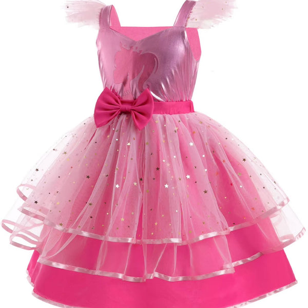 Luxe Barbie Prinsessenjurk Metallic Roze