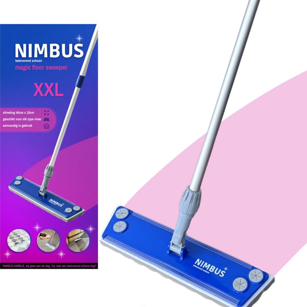 NIMBUS Vloerwisser XXL - Telescoopsteel - Geschikt voor Swiffer XXL en Leifheit vloerdoekjes - 40cm breed