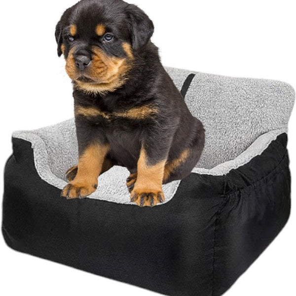 Autostoel Hond - Zwart - 50 x 55 x 35 cm - Hondenmand Met Veiligheidsriempje Voor In De Auto - Automand Hond - Hondenstoel voor Honden