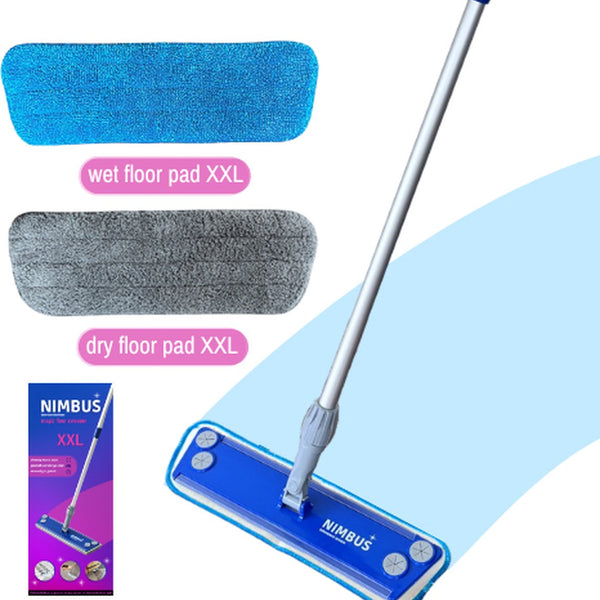 NIMBUS Mop XXL - Telescoopsteel - 1x Natte Dweil + 1x Droge Dweil - Geschikt voor Leifheit en Vileda - 42cm breed