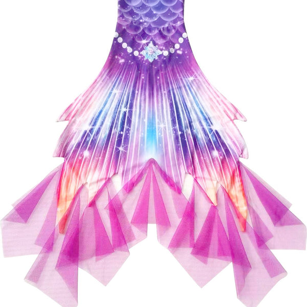 Zeemeerminstaart met bikini verkleed set Blauw, Paars en Roze