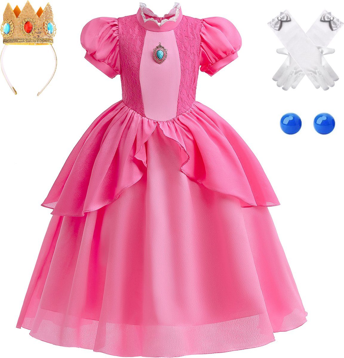 Princess Peach verkleed jurk voor kinderen