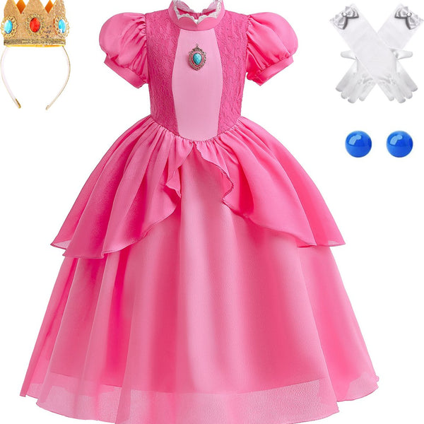 Princess Peach verkleed jurk voor kinderen