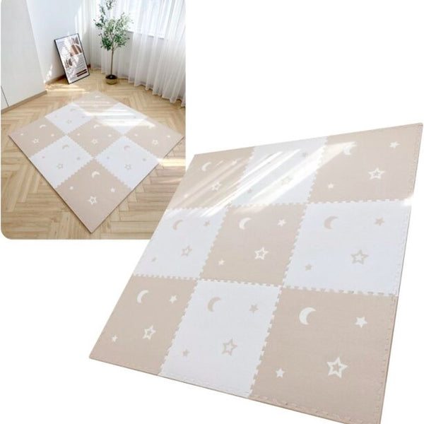 MIRO® Speelmat Baby - Kinderen - Kruipmat - Puzzelmat - Speelkleed - XL - Extra Dik - Foam - 180 x 180 CM - 9 Tegels - Beige