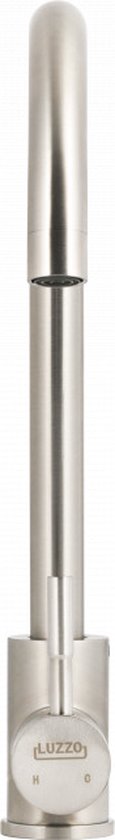 Luzzo® Iseo Mengkraan Wastafel – Brushed zilver – Moderne Badkamerkraan