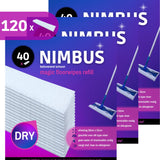 NIMBUS Magic Floorwipes Refill (120x) - Droge Vloerdoekjes - Geschikt voor Swiffer Vloerwisser