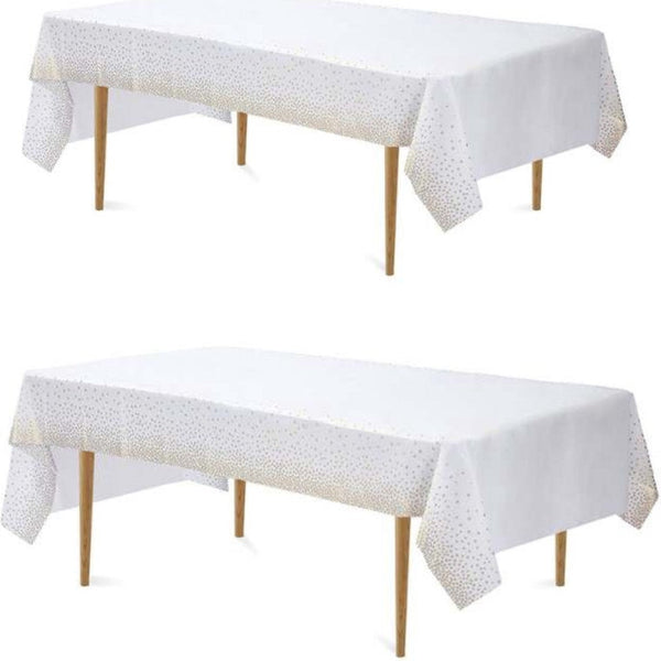 2x Plastic Wegwerp Tafelkleed Set
