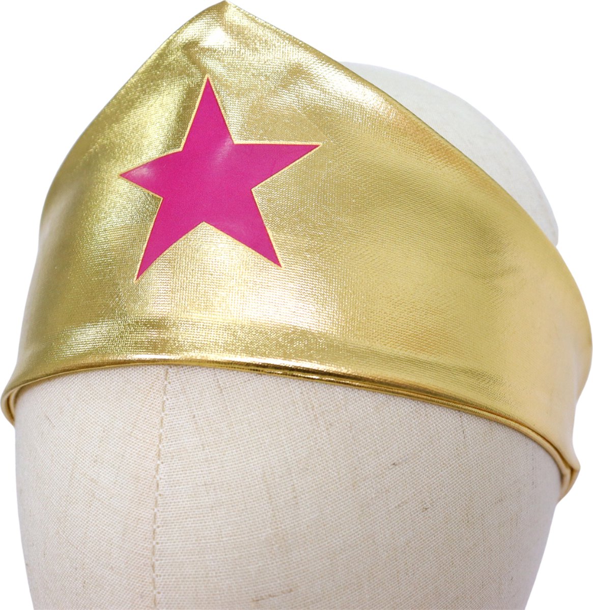 Metallic Superheldin Verkleedjurk met cape en kroon Roze & Paars
