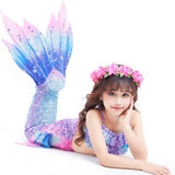 Zeemeerminstaart met bikini verkleed set Blauw en Paars