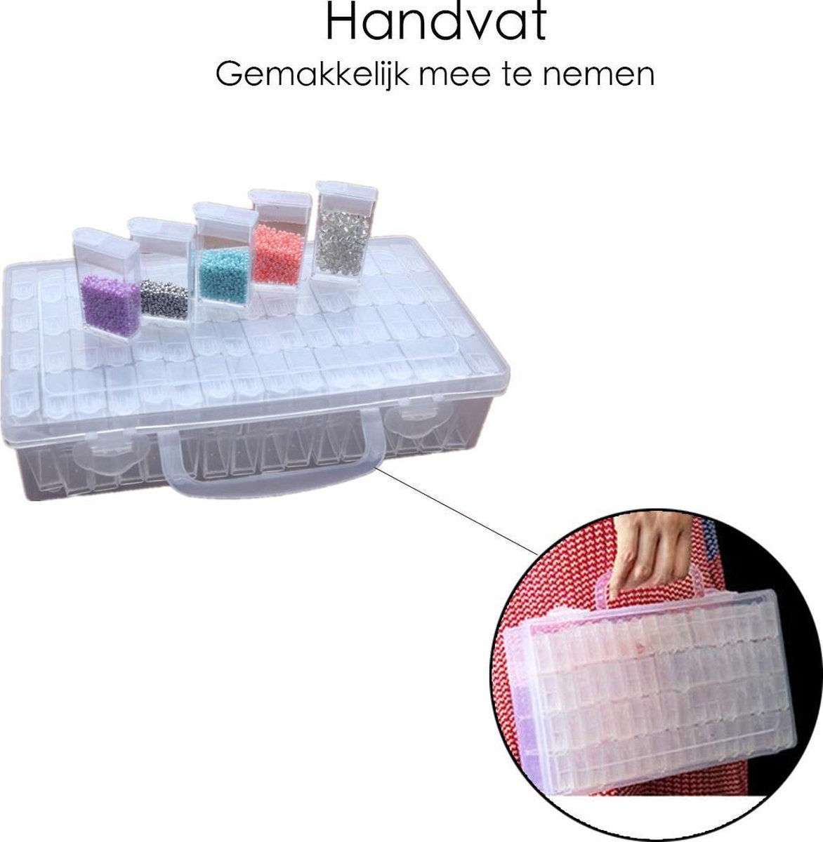 Diamond Painting Opbergdoos 64 vakjes - Inclusief Stickervel