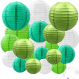 20 Stuks Lampionnen Feest Versiering Set Groen