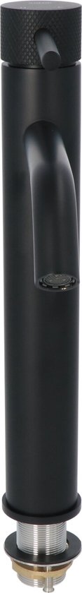 Luzzo® Serru - Messing Wastafelkraan Hoog Diamondgrip - Mat Zwart