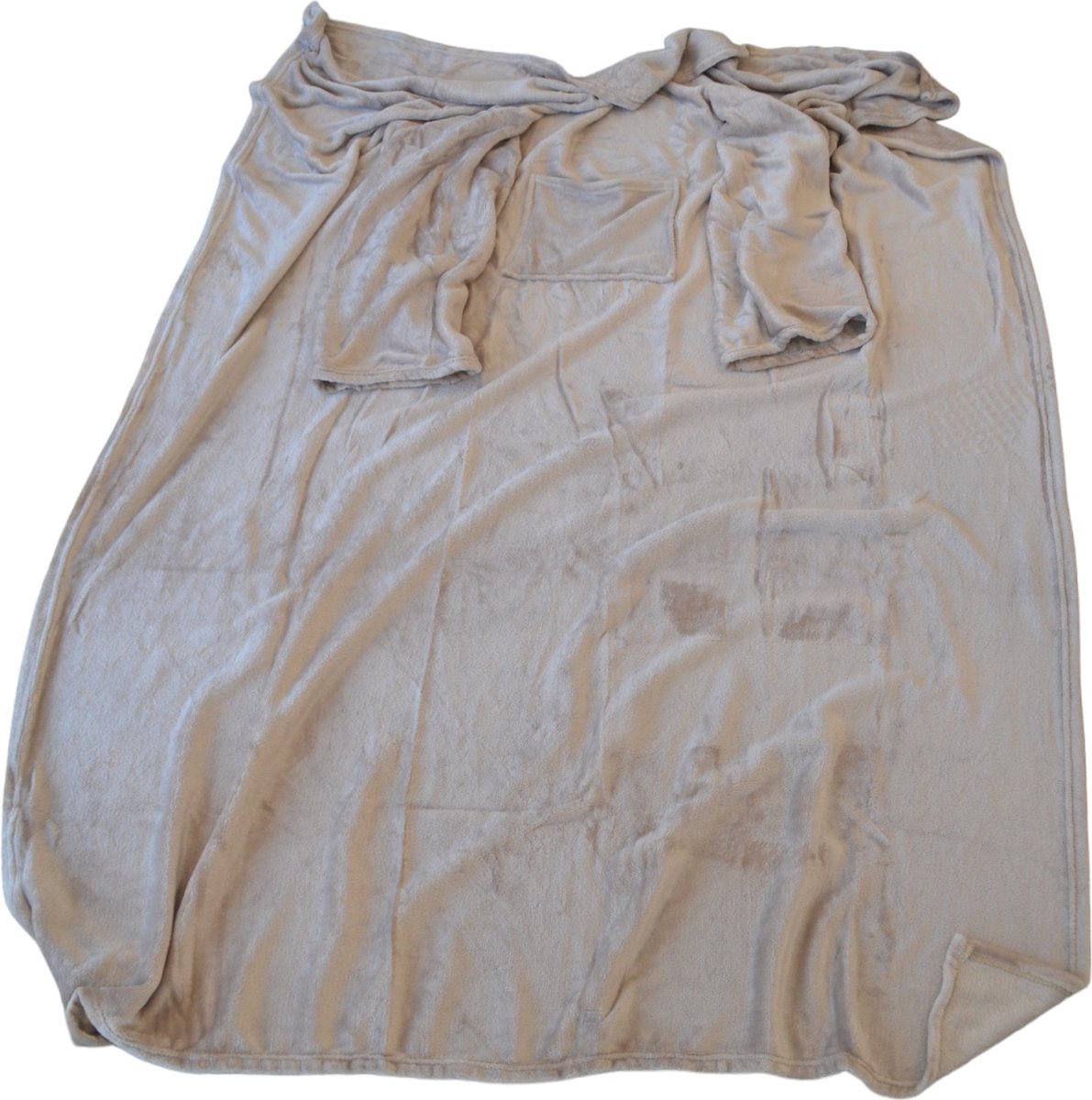 Woondeken met Mouwen - Taupe - 145 x 195 cm - Extra Zacht - Bankkleed - Plaid - Bankplaid - Knuffeldeken