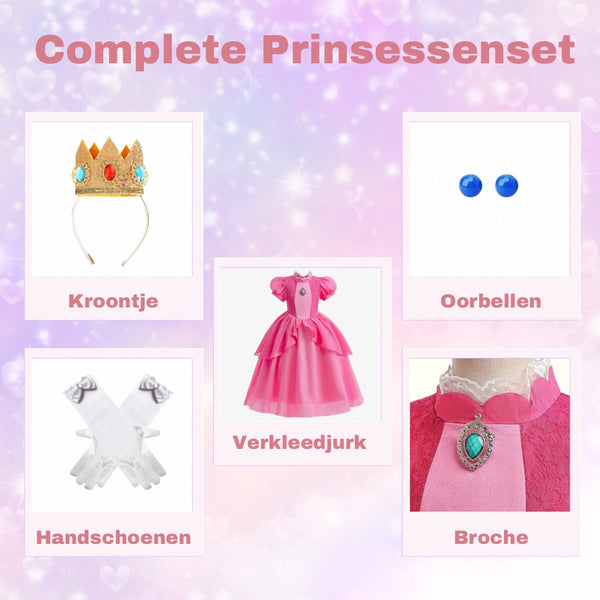 Princess Peach verkleed jurk voor kinderen