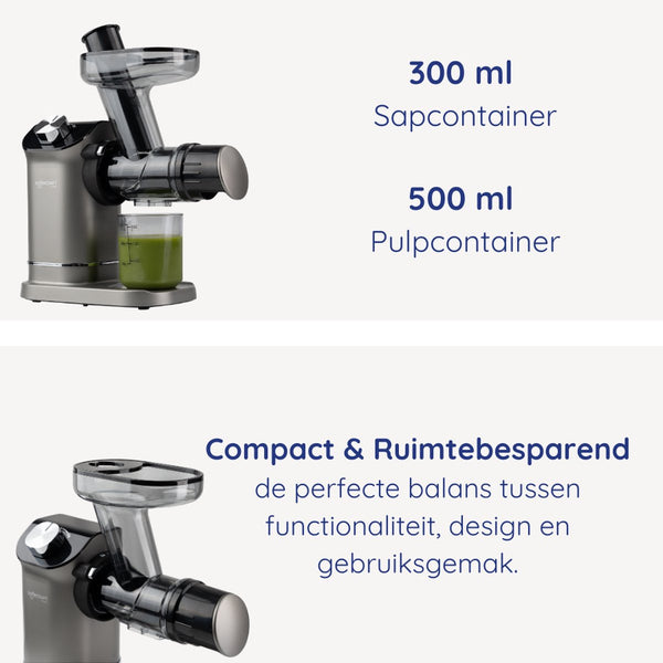 Safecourt Kitchen Slowjuicer - Juicer - Groenten en Fruitpers - BPA-vrij - 700ml - Grijs