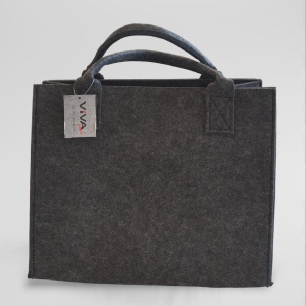 Boodschappentas Vilt - Zwart - 35 x 20 x 28 cm - Vilten tas - Stevige tas - Goodiebag - Shopper - Handtas