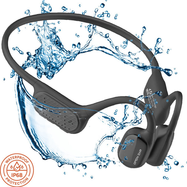 Goods&Co.® Bone Conduction Headphone draadloze Sport Oortjes – Hardloop Koptelefoon - Oordopjes – IP68 Waterdicht – 32GB Muziekopslag – Bluetooth 5.3 – Geschikt voor Smartphone & Laptop / Zwart (2025