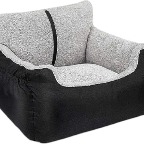 Autostoel Hond - Zwart - 50 x 55 x 35 cm - Hondenmand Met Veiligheidsriempje Voor In De Auto - Automand Hond - Hondenstoel voor Honden