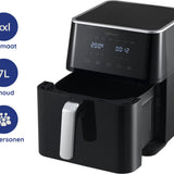 Safecourt Kitchen Airfryer XXL - Heteluchtfriteuse - 1800W - 7L Inhoud - 40ºC tot 200ºC - Zwart