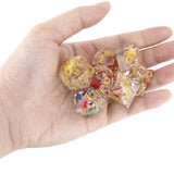 Dungeons and Dragons Dobbelsteen set Transparant met gekleurde Bloemen