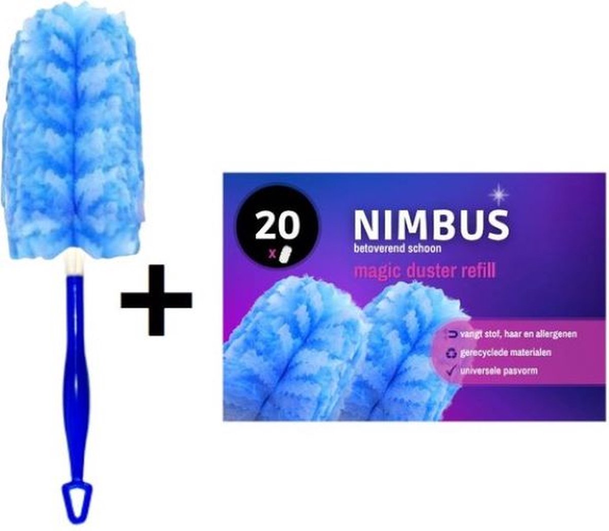 NIMBUS Magic Duster Starterkit - Handvat + 20 Navullingen - Geschikt voor Swiffer