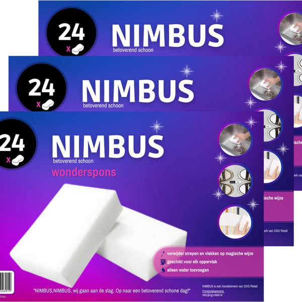 NIMBUS Wonderspons - 72 stuks (3x24) Melamine Spons - Extra Dik