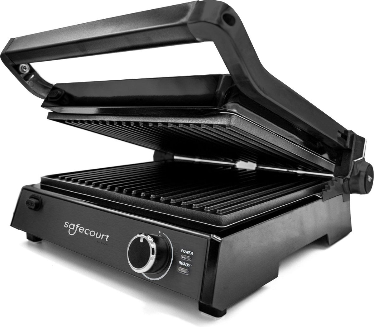 Safecourt Kitchen - Contactgrill 3-in-1 - Tosti-apparaat, Tosti-ijzer & Grillplaat - Uitneembare Platen - PFAS-Vrij - Zwart