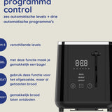Broodrooster - Extra Breed voor Dik Brood - 6 Warmtestanden - Toaster 920W - Zwart - Safecourt Kitchen