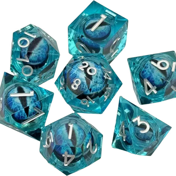 Dungeons and Dragons Dobbelsteen set Blauw met Oog in de Stenen