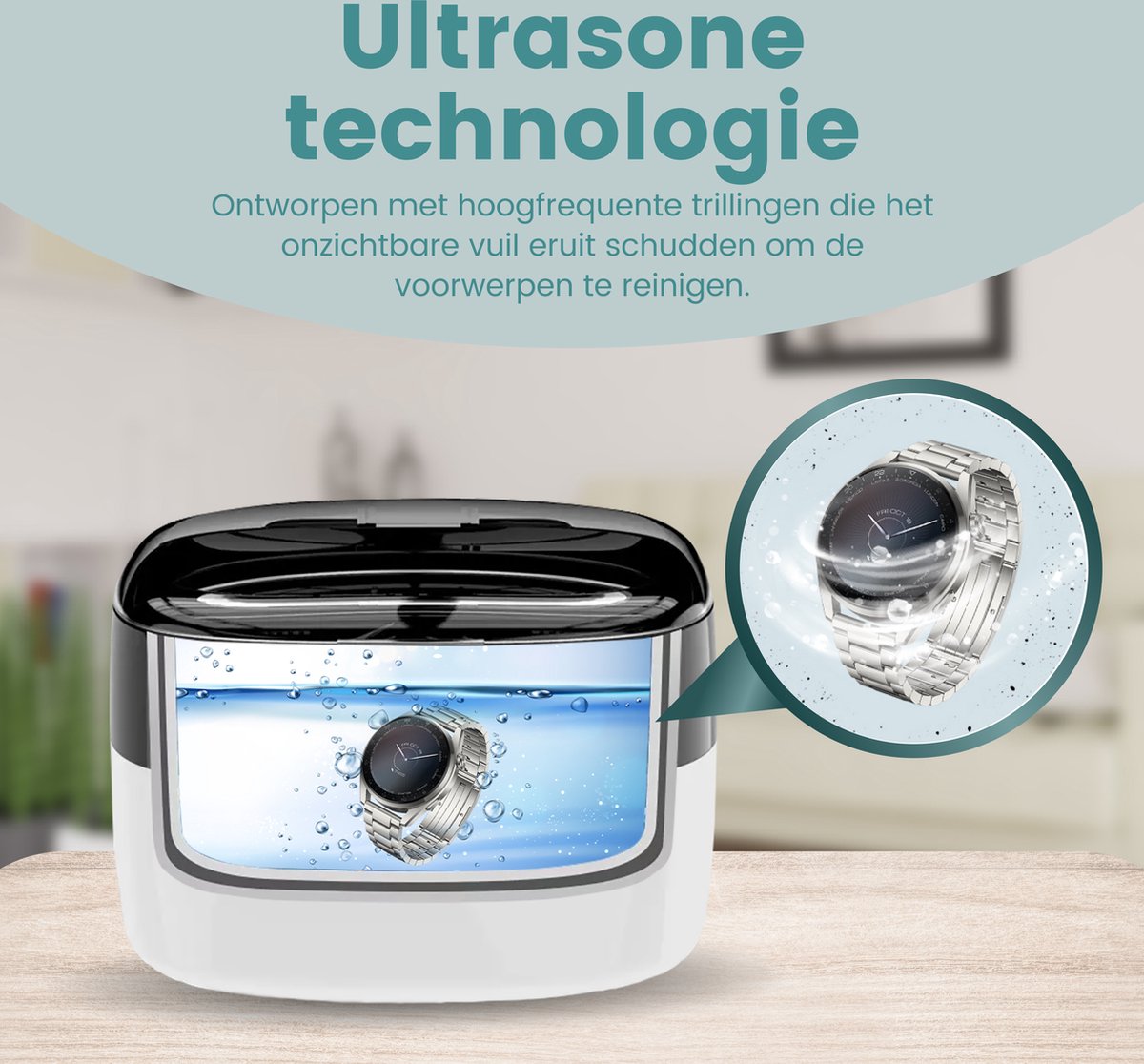 Samako Professionele Ultrasoon Reiniger - Reinigingsapparaat - Ultrasoonbad - Brillen - Sieraden - Horloge - Make-up kwast - 750 ml