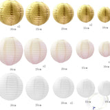 20 Stuks Lampionnen Feest Versiering set Goud