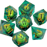 Dungeons and Dragons Dobbelsteen set Groen met Oog in de Stenen