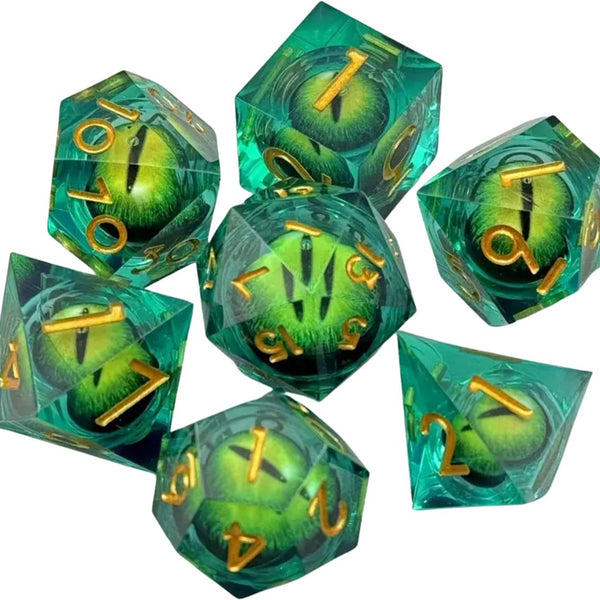Dungeons and Dragons Dobbelsteen set Groen met Oog in de Stenen