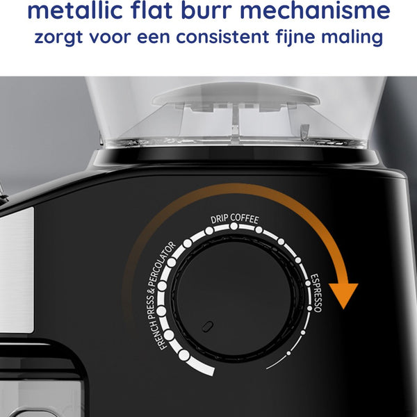 Safecourt Kitchen Koffiemolen Deluxe - Elektrische koffiemolen - Koffiebonen maler - Zwart