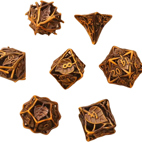 Dungeons and Dragons Dobbelsteen set Metaal met Bladeren