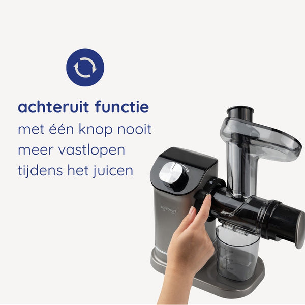 Safecourt Kitchen Slowjuicer - Juicer - Groenten en Fruitpers - BPA-vrij - 700ml - Grijs