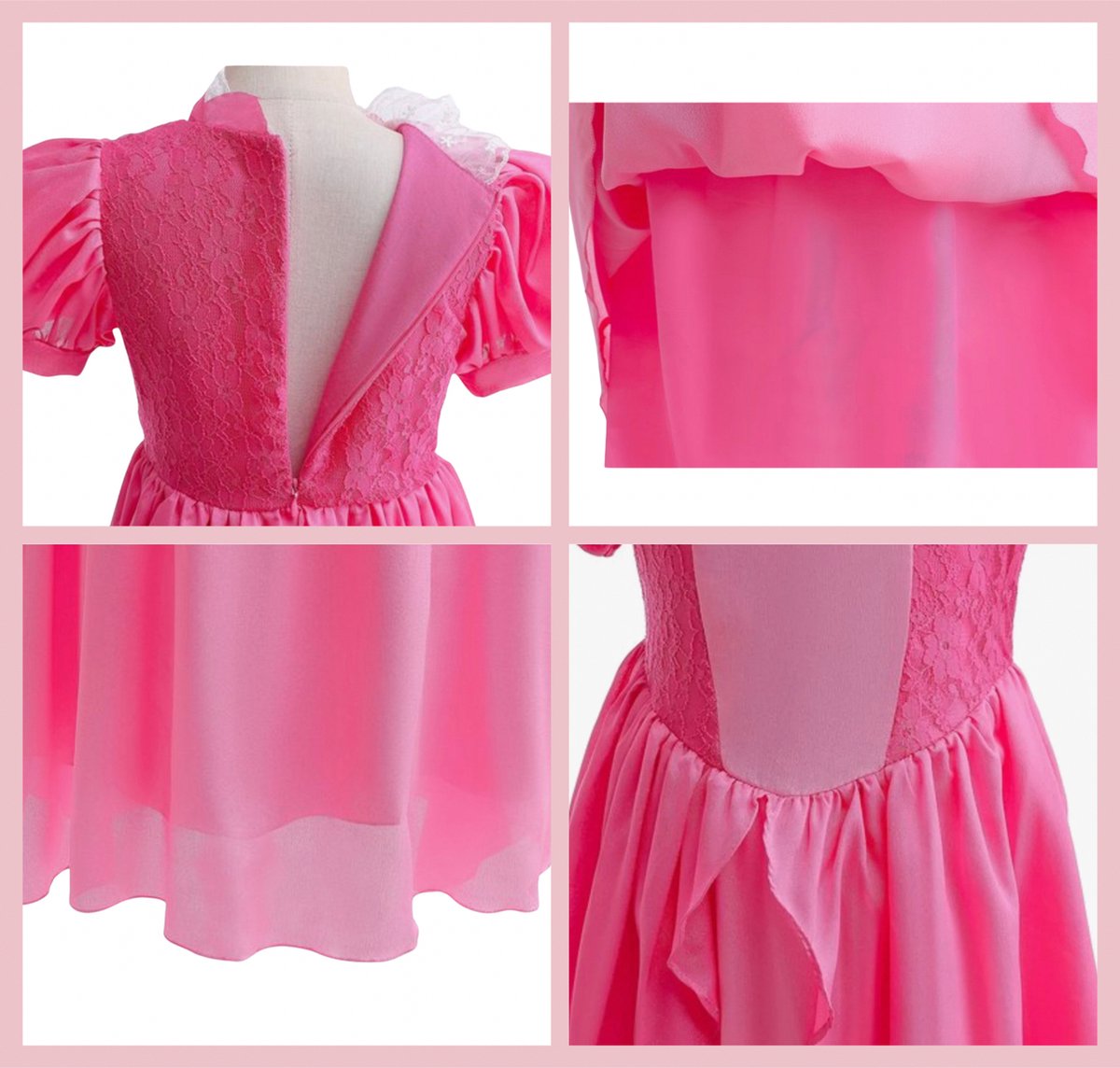 Princess Peach verkleed jurk voor kinderen