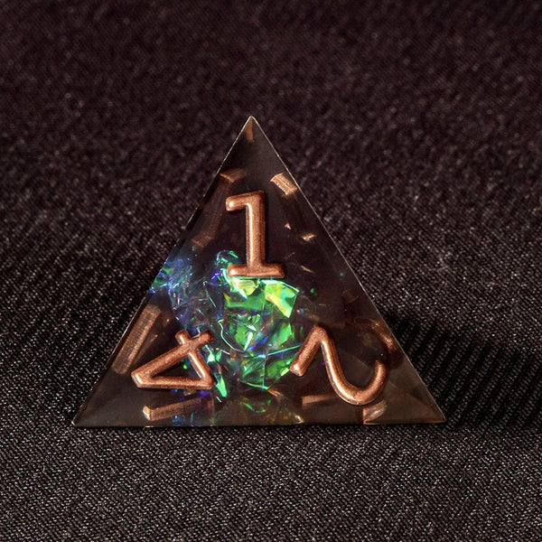Dungeons and Dragons Dobbelsteen set Donker met Groene en Blauwe Effecten