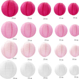 20 Stuks Lampionnen Feest Versiering Set Roze