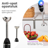 GoodForce RVS Staafmixer - 6 in 1 Staafmixer Set met Hakmolen - Smoothiemaker- Garde - Klopper - 600 ml Mengbeker