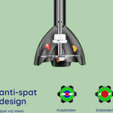 Safecourt Kitchen 6-delige Staafmixer Set - 1000 Watt - Hakmolen - 20 Snelheden - Inclusief Melkopschuimer & Maatbeker