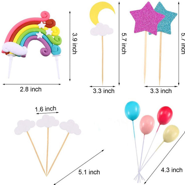 Regenboog Happy Birthday Taarttopper